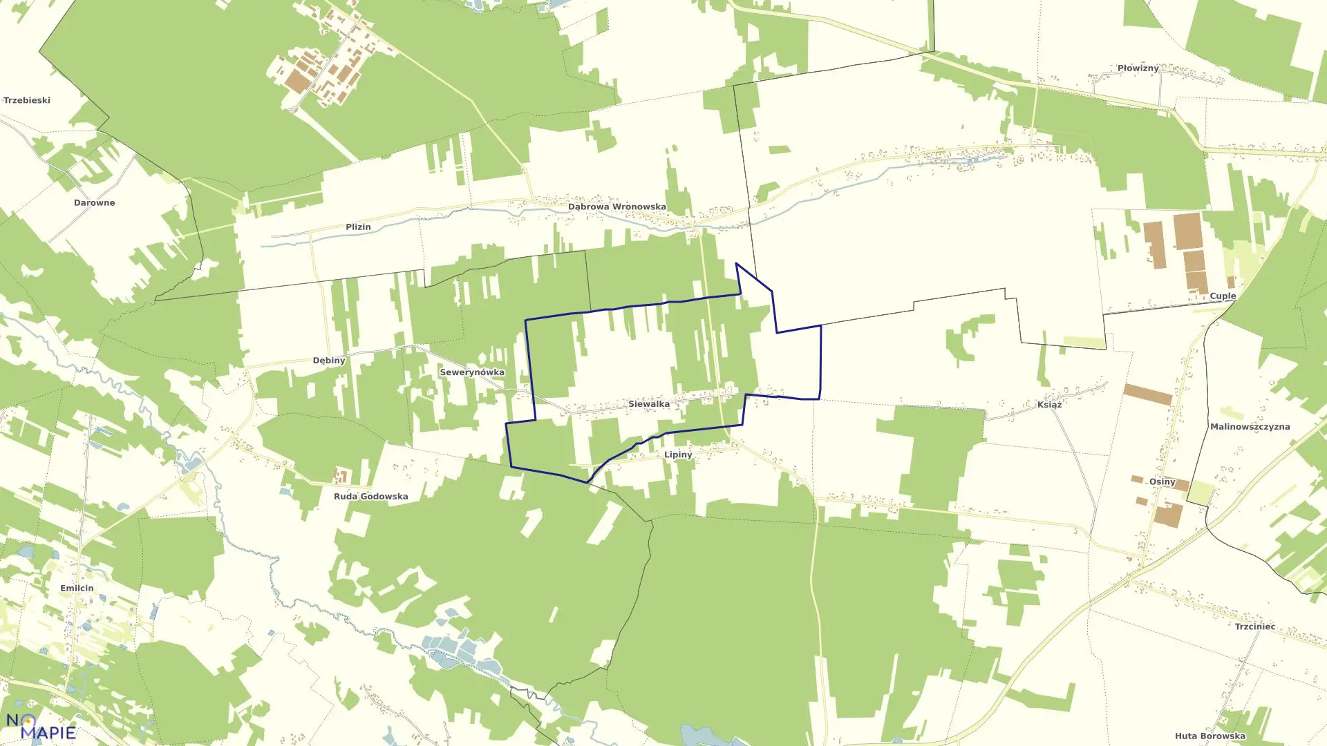 Mapa obrębu 19-SIEWALKA w gminie Chodel